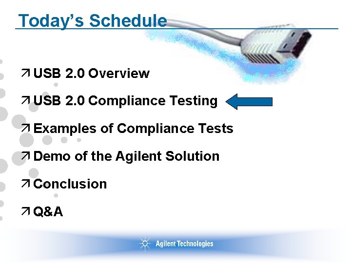 Today’s Schedule ä USB 2. 0 Overview ä USB 2. 0 Compliance Testing ä