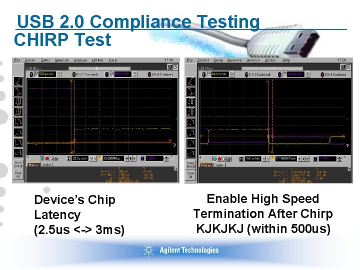 USB 2. 0 Compliance Testing CHIRP Test Device’s Chip Latency (2. 5 us <->