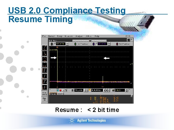 USB 2. 0 Compliance Testing Resume Timing Resume : < 2 bit time 