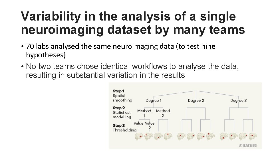 Variability in the analysis of a single neuroimaging dataset by many teams • 70