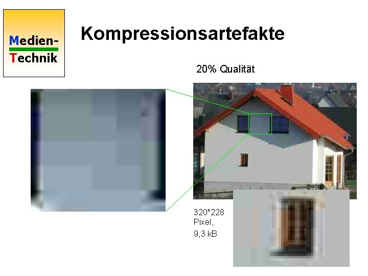 Medien. Technik Kompressionsartefakte 20% Qualität 320*228 Pixel, 9, 3 k. B 