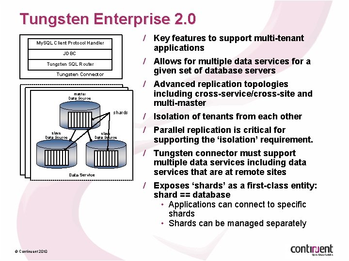 Tungsten Enterprise 2. 0 / Key features to support multi-tenant applications My. SQL Client