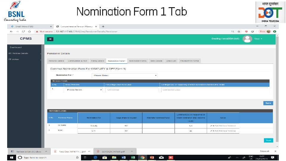 Nomination Form 1 Tab Page 13 