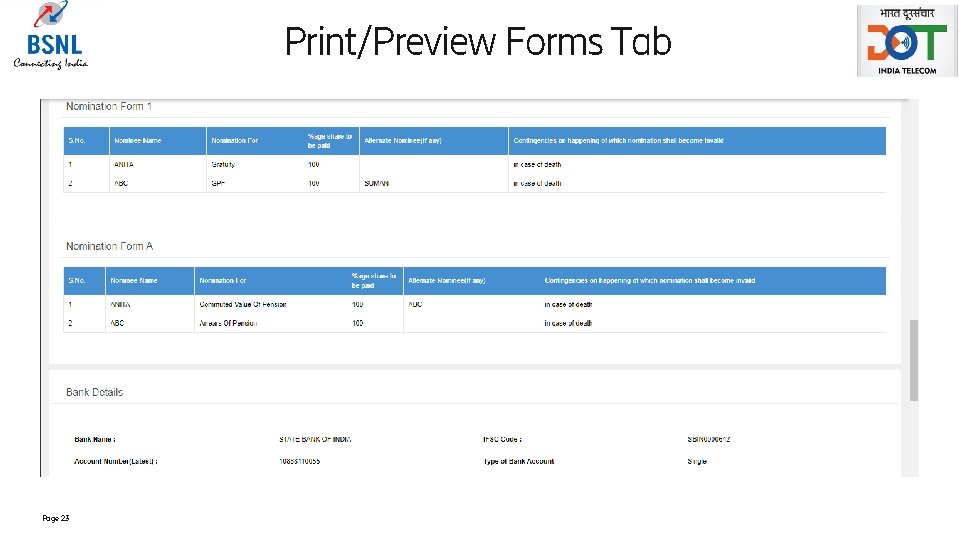 Print/Preview Forms Tab Page 23 