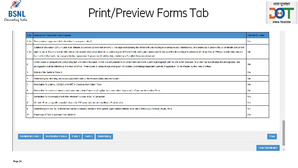 Print/Preview Forms Tab Page 24 