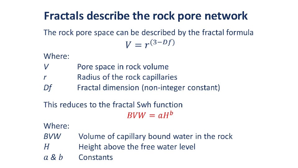 Fractals describe the rock pore network 