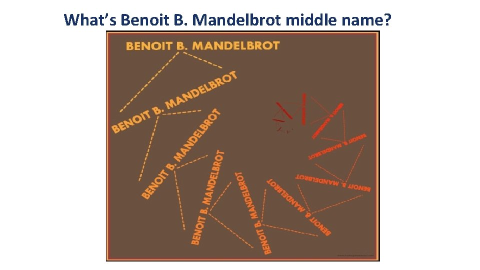 What’s Benoit B.  Mandelbrot middle name? 