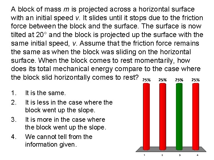 A block of mass m is projected across a horizontal surface with an initial