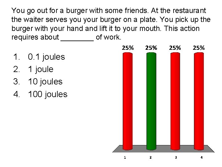 You go out for a burger with some friends. At the restaurant the waiter