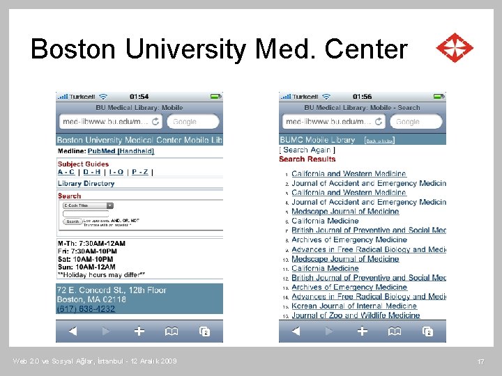 Boston University Med. Center Web 2. 0 ve Sosyal Ağlar, İstanbul - 12 Aralık