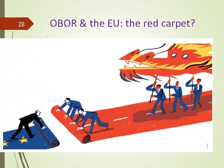 28 OBOR & the EU: the red carpet? 