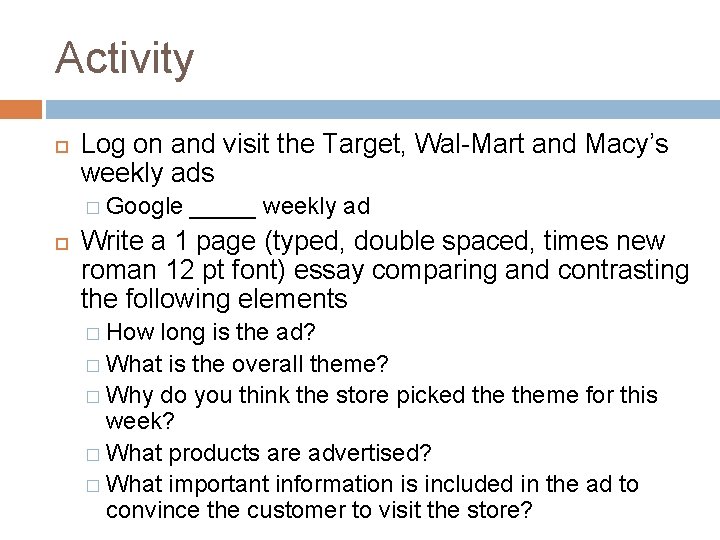 Activity Log on and visit the Target, Wal-Mart and Macy’s weekly ads � Google