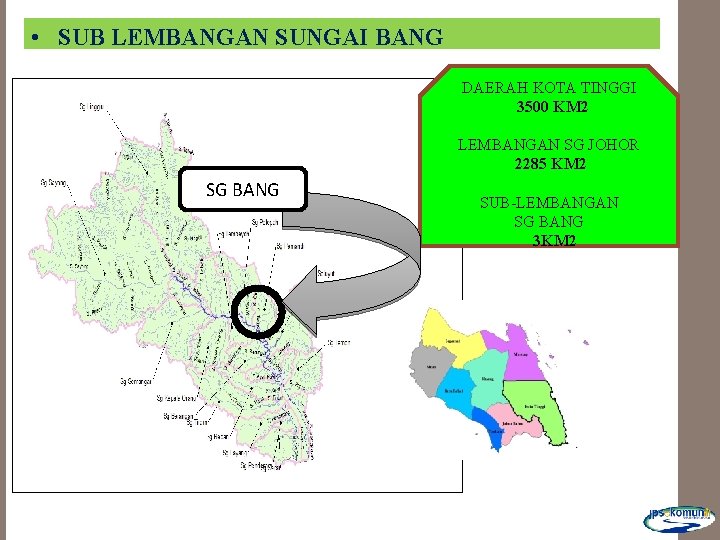  • SUB LEMBANGAN SUNGAI BANG DAERAH KOTA TINGGI 3500 KM 2 LEMBANGAN SG