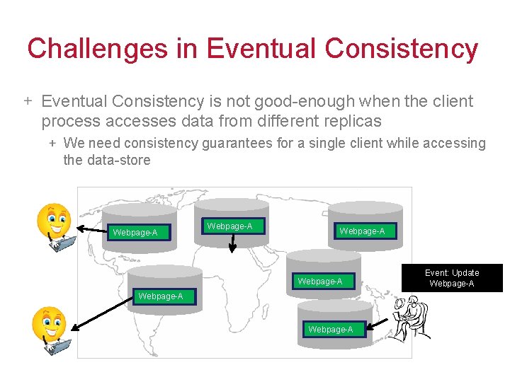 Challenges in Eventual Consistency is not good-enough when the client process accesses data from