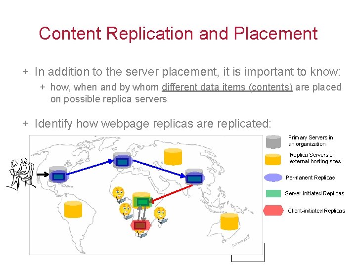 Content Replication and Placement In addition to the server placement, it is important to