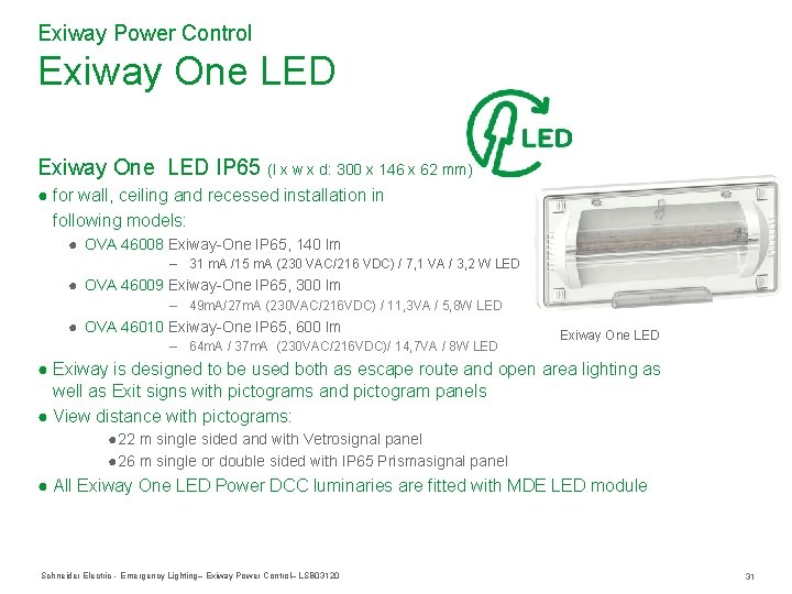 Exiway Power Control Exiway One LED IP 65 (l x w x d: 300 Exiway Power Control Exiway One LED IP 65 (l x w x d: 300