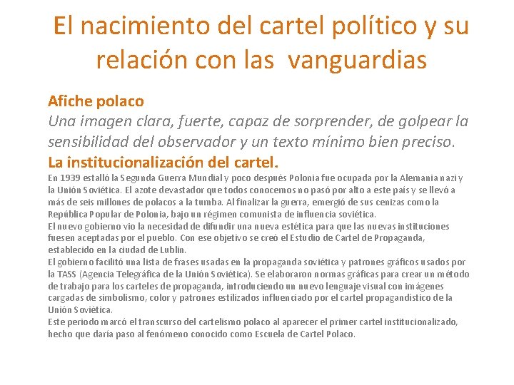 El nacimiento del cartel político y su relación con las vanguardias Afiche polaco Una