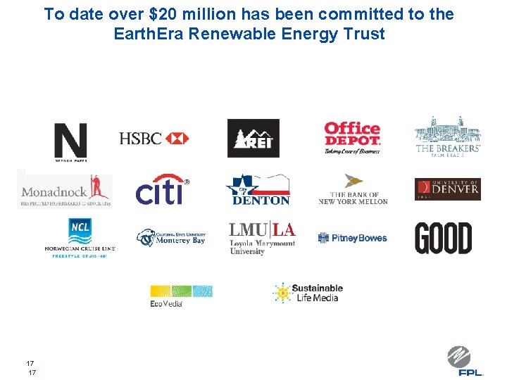 To date over $20 million has been committed to the Earth. Era Renewable Energy