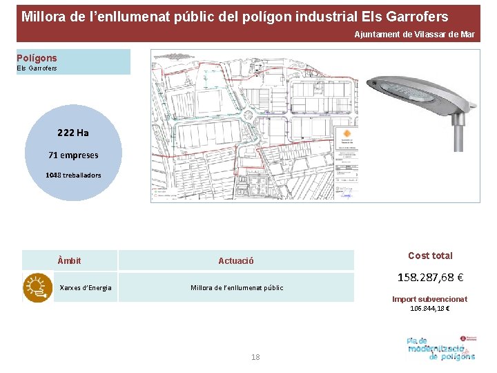 Millora de l’enllumenat públic del polígon industrial Els Garrofers Ajuntament de Vilassar de Mar