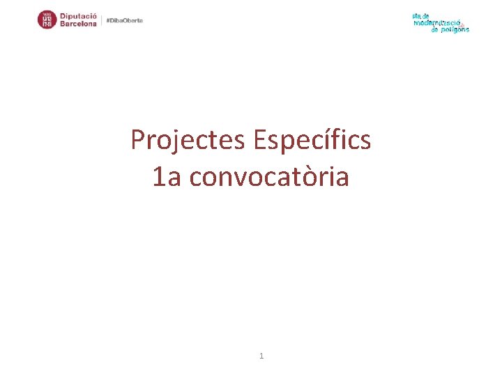 Projectes Específics 1 a convocatòria 1 