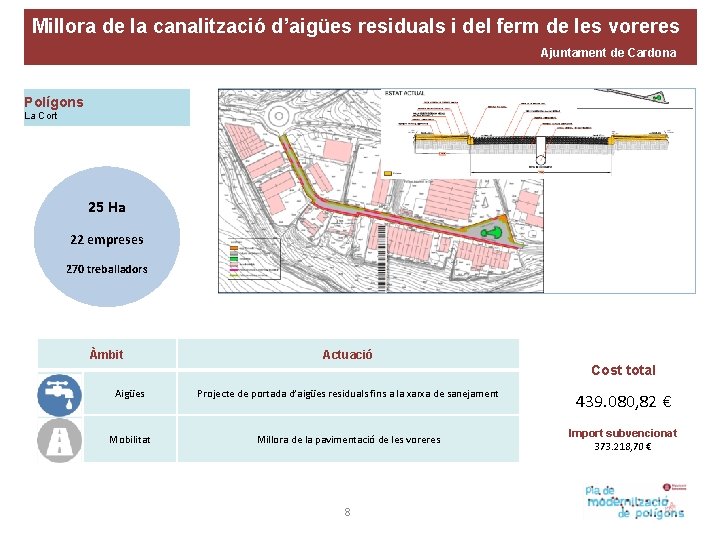 Millora de la canalització d’aigües residuals i del ferm de les voreres Ajuntament de