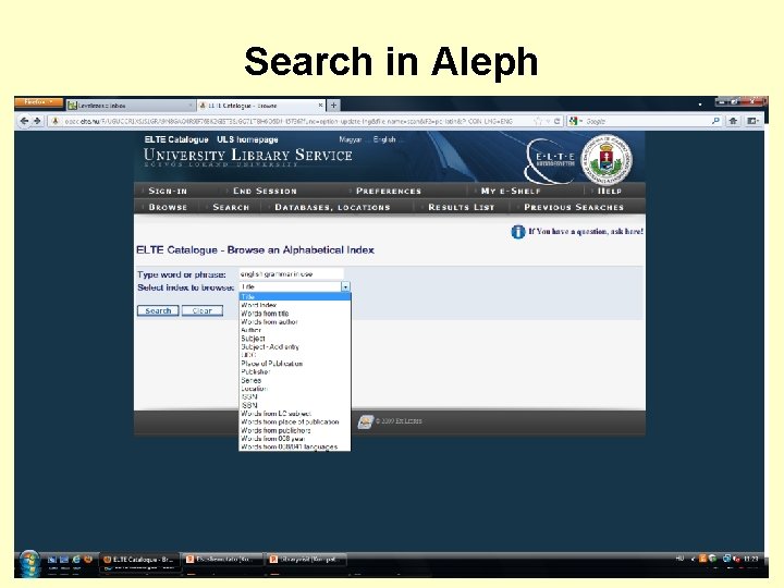 Search in Aleph 