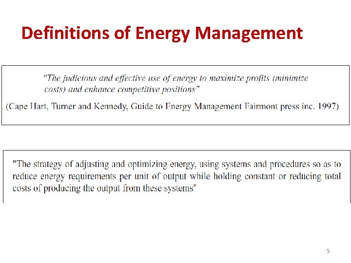 Definitions of Energy Management 5 