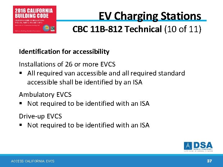EV Charging Stations CBC 11 B-812 Technical (10 of 11) Identification for accessibility Installations EV Charging Stations CBC 11 B-812 Technical (10 of 11) Identification for accessibility Installations
