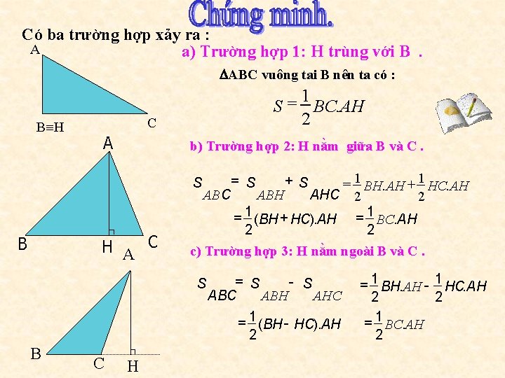 Có ba trường hợp xảy ra : A a) Trường hợp 1: H trùng