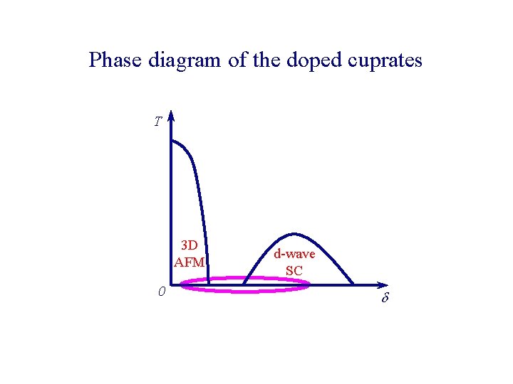Phase diagram of the doped cuprates T 3 D AFM 0 d-wave SC 