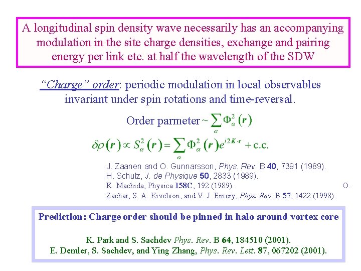 A longitudinal spin density wave necessarily has an accompanying modulation in the site charge