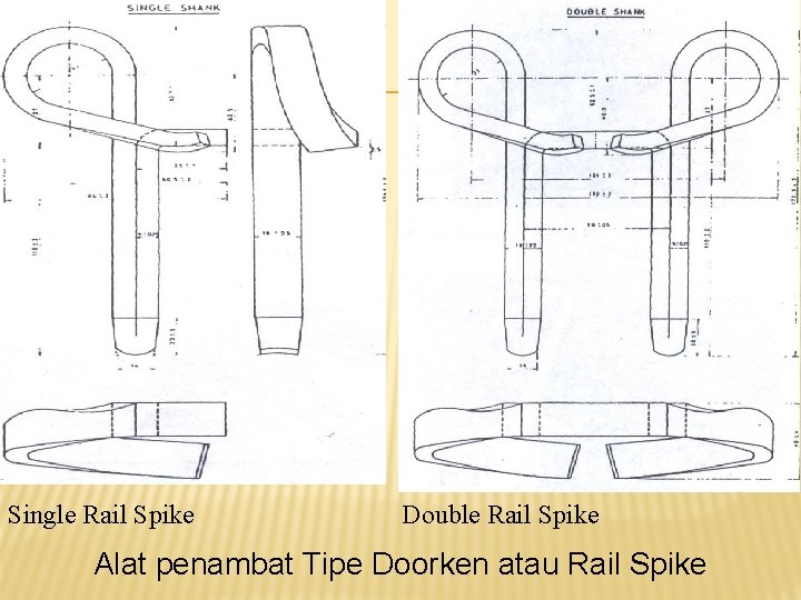 Single Rail Spike Double Rail Spike Alat penambat Tipe Doorken atau Rail Spike 
