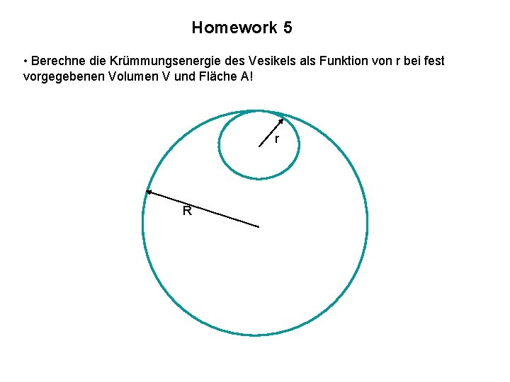 Homework 5 • Berechne die Krümmungsenergie des Vesikels als Funktion von r bei fest