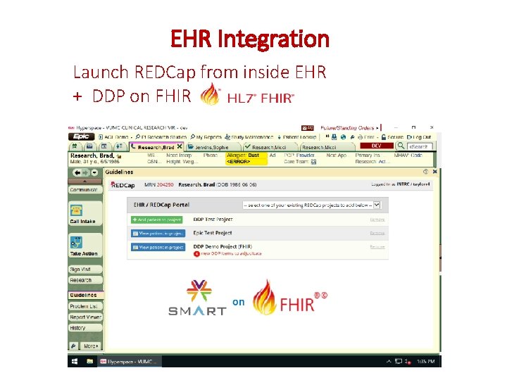 EHR Integration Launch REDCap from inside EHR + DDP on FHIR 