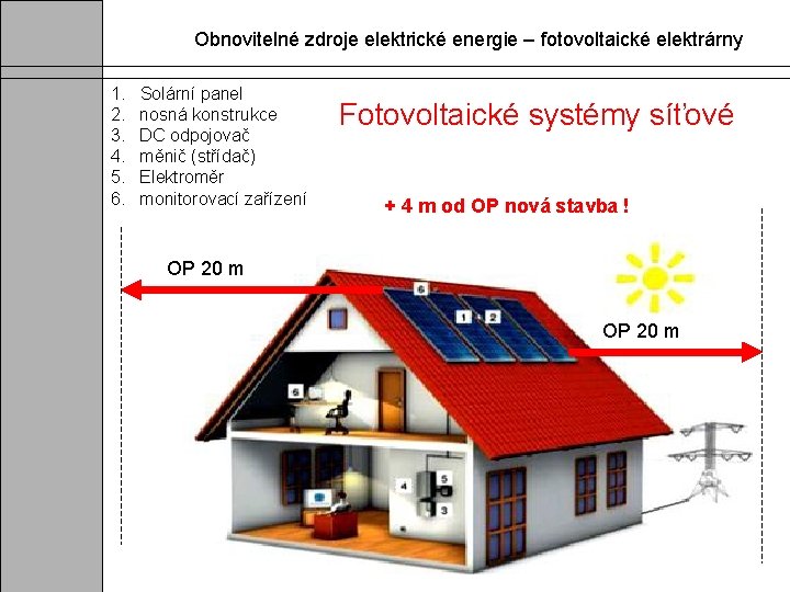 Obnovitelné zdroje elektrické energie – fotovoltaické elektrárny 1. 2. 3. 4. 5. 6. Solární