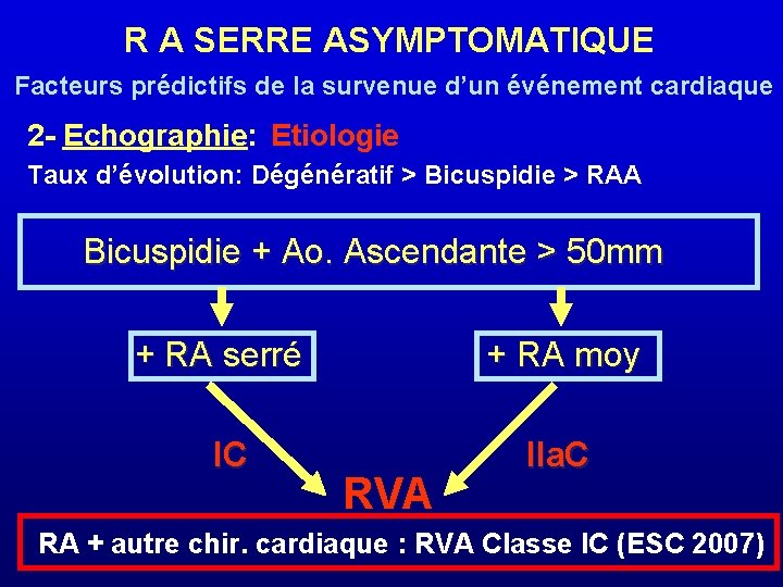 R A SERRE ASYMPTOMATIQUE Facteurs prédictifs de la survenue d’un événement cardiaque 2 -