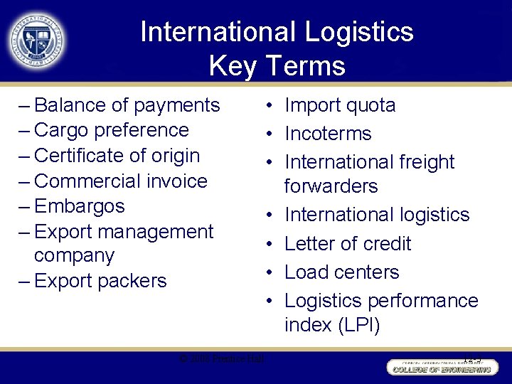 Chapter 14 International Logistics Learning Objectives To understand