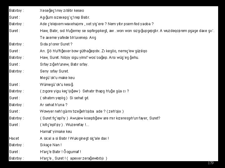 Batırbıy : Xeseğeç'ımıy zıtétır keseo Suret : Aşığum sızexepş`ıç'ırep Batırbıy : Ade ç'elejxem waxehajımı