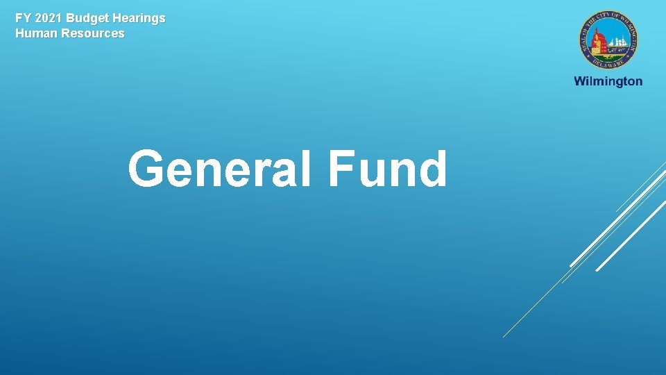 FY 2021 Budget Hearings Human Resources General Fund 