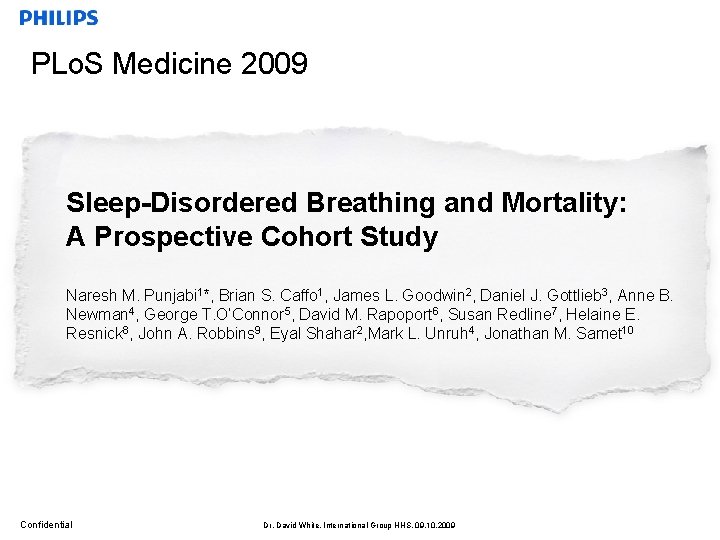 PLo. S Medicine 2009 Sleep-Disordered Breathing and Mortality: A Prospective Cohort Study Naresh M.