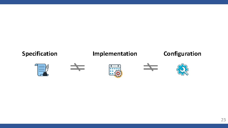 Specification Implementation Configuration 23 