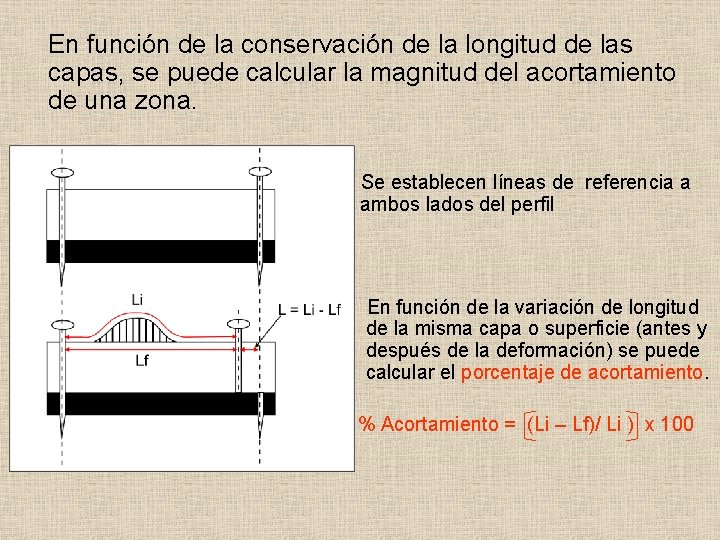 En función de la conservación de la longitud de las capas, se puede calcular