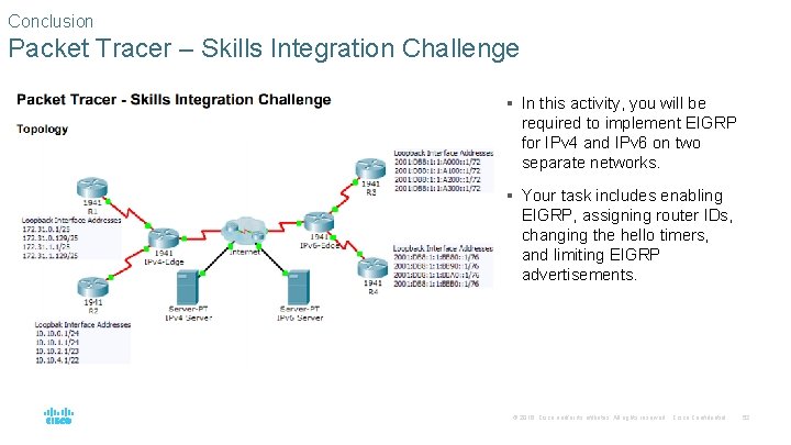 Conclusion Packet Tracer – Skills Integration Challenge § In this activity, you will be