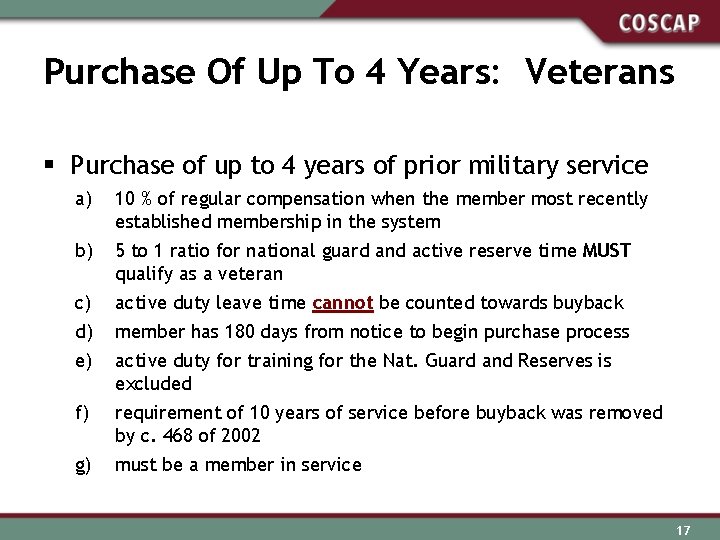 Purchase Of Up To 4 Years: Veterans § Purchase of up to 4 years
