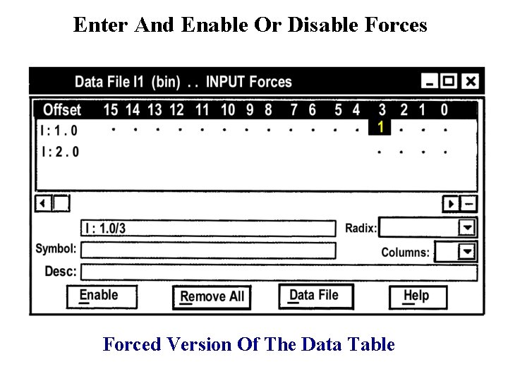 Enter And Enable Or Disable Forces Forced Version Of The Data Table Enter And Enable Or Disable Forces Forced Version Of The Data Table