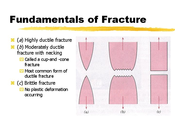 Fundamentals of Fracture z (a) Highly ductile fracture z (b) Moderately ductile fracture with