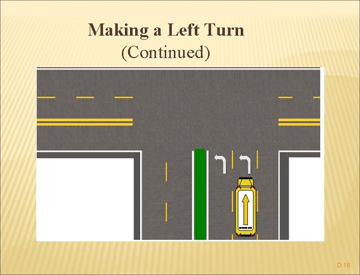 Making a Left Turn (Continued) D. 18 