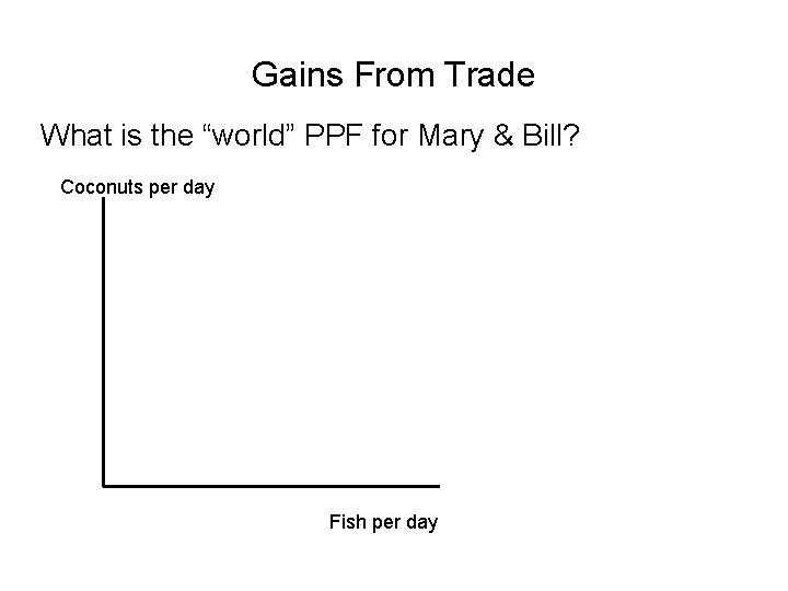 Gains From Trade What is the “world” PPF for Mary & Bill? Coconuts per