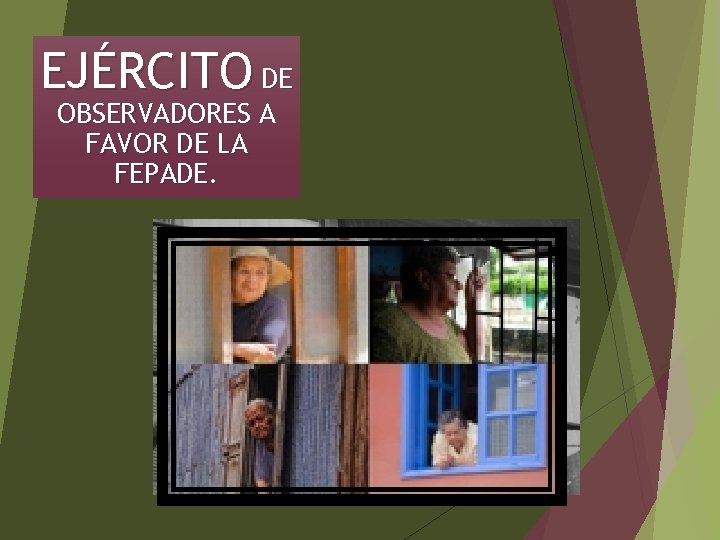 EJÉRCITO DE OBSERVADORES A FAVOR DE LA FEPADE. 