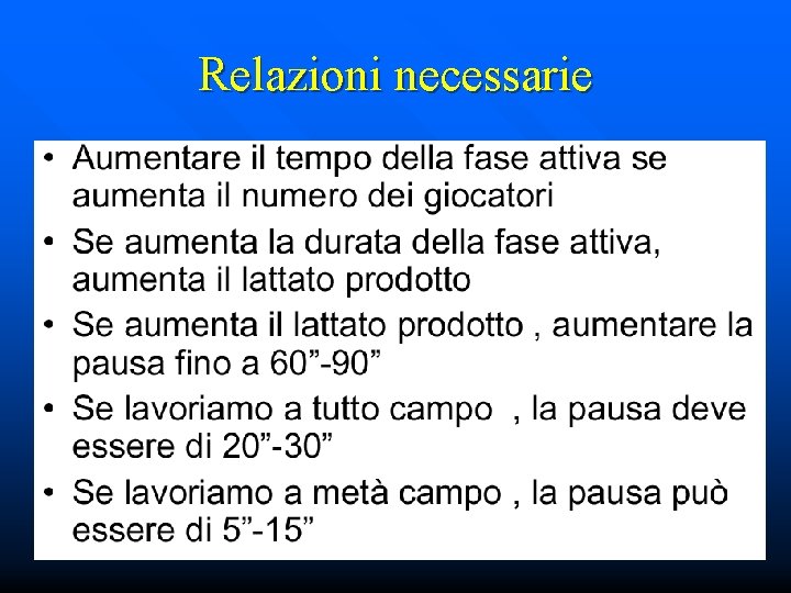 Relazioni necessarie 